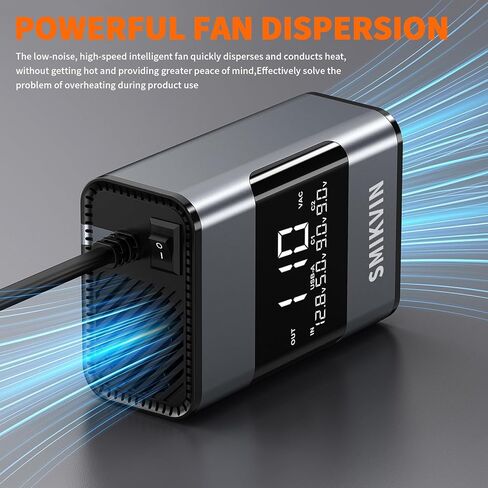 300W CAR POWERNERTER - محول 12 فولت إلى 110 فولت AC مع 2 منافذ AC ومنافذ USB (2 PD 36W + 2 QC3.0 30W) ، شاشة الجهد ، مروحة التبريد للكمبيوتر المحمول/CPAP/السفر in Kuwait