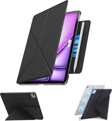 for iPad Pro 13 inch Case M4 2024, Slim Full Edge Protective with Foldable Cover and Hidden Pencil Holder Magnetic Case (Midnight Black, iPad pro 13 inch) in Saudi Arabia