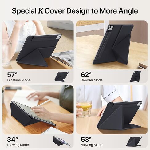for iPad Pro 13 inch Case M4 2024, Slim Full Edge Protective with Foldable Cover and Hidden Pencil Holder Magnetic Case (Midnight Black, iPad pro 13 inch) in Saudi Arabia