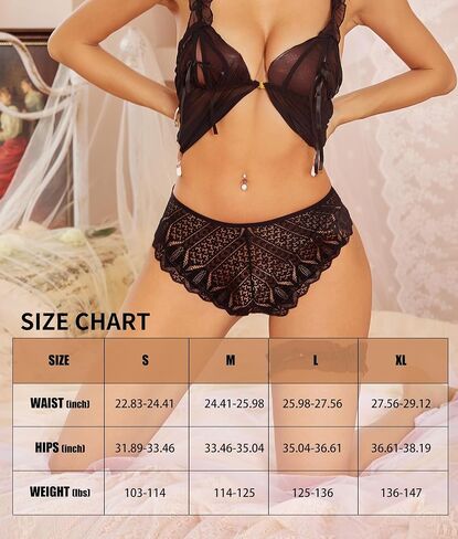 Sexy Underwear for Women Lace Bikini Low Rise Hipster Hollow Out Ladies Cheeky Panties Pack S-XL in Saudi Arabia