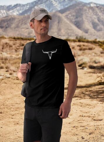 قمصان رجالي من Western Country Cowboy: قمصان Boho Cow Skull Graphic Tees قمصان رجالي للحفلات الموسيقية الريفية in Kuwait