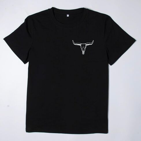 قمصان رجالي من Western Country Cowboy: قمصان Boho Cow Skull Graphic Tees قمصان رجالي للحفلات الموسيقية الريفية in Kuwait