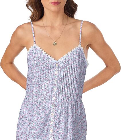 Eileen West Womens Sleepwear & Loungewear - Woven Lawn Collection - 100% Cotton Lightweight Sleeveless Long Modern Nightgown in Saudi Arabia
