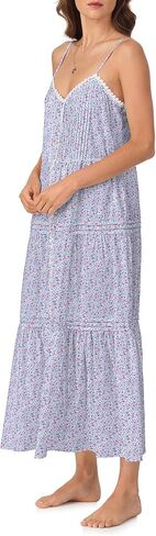 Eileen West Womens Sleepwear & Loungewear - Woven Lawn Collection - 100% Cotton Lightweight Sleeveless Long Modern Nightgown in Saudi Arabia
