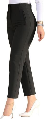 Womens High Waisted Pants 2025 Trendy Pleated Straight Leg Dress Pant Business Work Casual Trousers with Pockets Size Small Pink in Kuwait