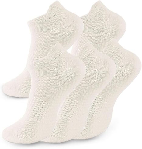 3 Pairs Cute Pilates Socks with Grips for Women Yoga Ruffle Socks Non Slip for Barre Hospital in Saudi Arabia