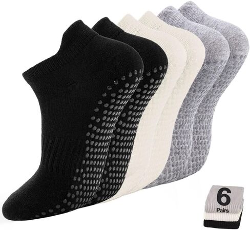 3 Pairs Cute Pilates Socks with Grips for Women Yoga Ruffle Socks Non Slip for Barre Hospital in Saudi Arabia