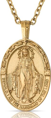 Forge & Foundry Men's Religious Virgin Mary Pendant with 21" Extendable Necklace With Saint Mary Pendant -Celestine (Round) in Saudi Arabia