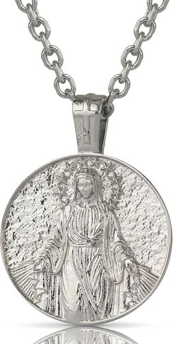 قلادة مريم العذراء الدينية للرجال من فورج آند فاوندري مع قلادة قابلة للتمديد مقاس 21 بوصة مع قلادة مريم العذراء - سلستين (دائري) in Kuwait