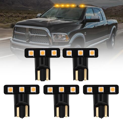 5 قطع LED لمبات إضاءة سقف الكابينة لـ 1994-2008 Dod'ge Ram 1500 1994-2018 Ram 2500 3500 4500 5500/Sprinter 3500 2014+ ProMaster Front Top Clearance LED لمبات OEM بدائل فائقة السطوع in Saudi Arabia