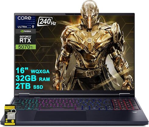 Acer Predator Helios Neo 16S AI Gaming Laptop 16 "2560x1600 OLED 240Hz (100 ٪ DCI-P3) Intel 24-Core Ultra 9 275HX 64GB RAM 1TB SSD GEFORCE RTX 5070 TI DLSS4 (يصل إلى 992 AI TOPS) in Kuwait