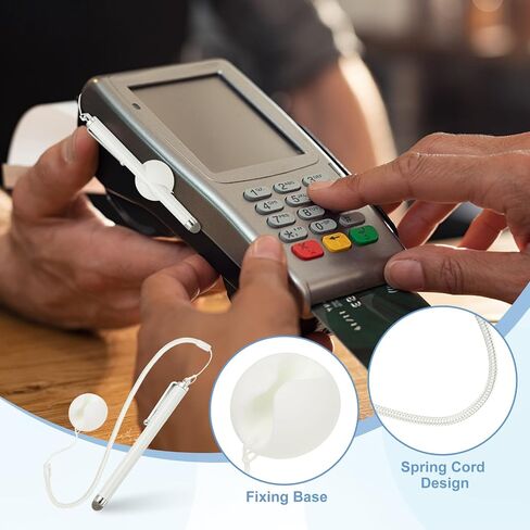 PATIKIL 2 PCS شاشة السعة القلم مع حبل الربيع تثبيت الرصيف حساسية عالية للهاتف المحمول التنقل سيارات GPS POS الكمبيوتر اللوحي ، الأسود in Saudi Arabia