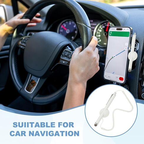 PATIKIL 2 PCS شاشة السعة القلم مع حبل الربيع تثبيت الرصيف حساسية عالية للهاتف المحمول التنقل سيارات GPS POS الكمبيوتر اللوحي ، الأسود in Saudi Arabia