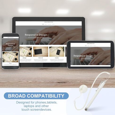 PATIKIL 2 PCS شاشة السعة القلم مع حبل الربيع تثبيت الرصيف حساسية عالية للهاتف المحمول التنقل سيارات GPS POS الكمبيوتر اللوحي ، الأسود in Saudi Arabia