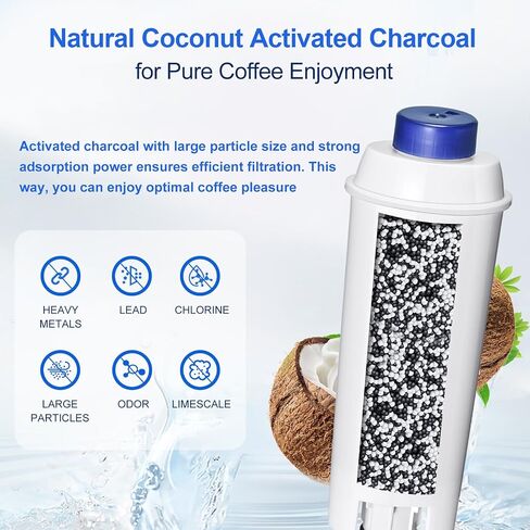 Water Filter Cartridge Replacement for Espresso Coffee Machines - Compatible with ECAM, ETAM, ESAM, Dinamica, Eletta Series - Improves Taste & Protects Your Machine, 6-Pack for Home Use in Saudi Arabia