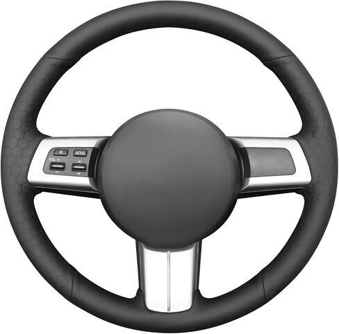 MEWANT Steering Wheel Wrap for Mazda MX-5 Miata 2006-2015 RX-8 2009-2011 CX-7 2007-2009 DIY Hand Sewing Black Artificial Leather in Saudi Arabia
