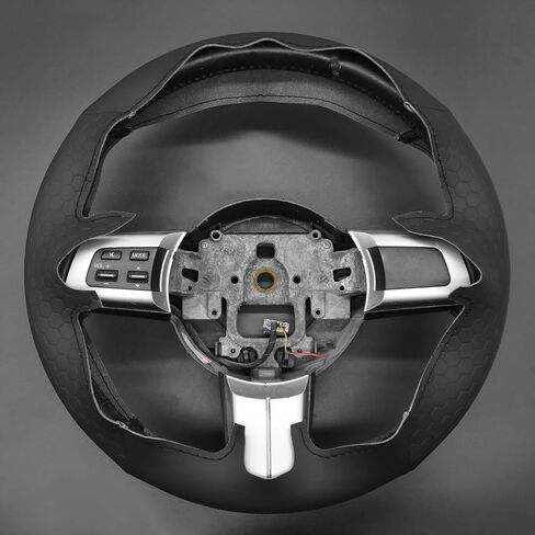 MEWANT Steering Wheel Wrap for Mazda MX-5 Miata 2006-2015 RX-8 2009-2011 CX-7 2007-2009 DIY Hand Sewing Black Artificial Leather in Saudi Arabia