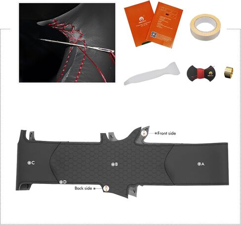 MEWANT Steering Wheel Wrap for Mazda MX-5 Miata 2006-2015 RX-8 2009-2011 CX-7 2007-2009 DIY Hand Sewing Black Artificial Leather in Saudi Arabia