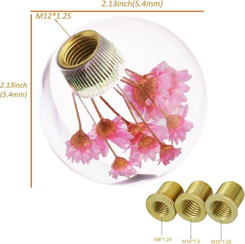Arenbel 5 Speed Shift Knob Blue Flower Crystal Car Shifter Handle Ball Shaped Gear Lever Stick Replacement Fit Most Automatic Manual Vehicles in Saudi Arabia