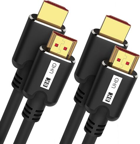 8K HDMI Cable 5FT 3Pack, High Speed 48Gbps HD Shielded Cord, Supports 8K@60Hz, 4K@120Hz in-Wall CL3 Rated HDMI 2.1 Cord, Compatible with Roku TV/Laptop/PC/HDTV and More in Saudi Arabia
