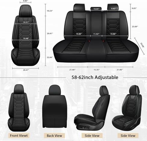 Car Seat Covers Full Set for Chrysler 300 2005-2023,Durable Waterproof Luxury Universal,Easy to Install Napa Leather Cover Set for Cars,Front Seats,Black Red in Saudi Arabia