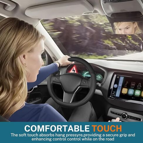 غطاء عجلة القيادة الجلدي مناسب خصيصًا لطراز Tesla 3/Y 2016-2026، تصميم مريح للقبضة مسامي وغير قابل للانزلاق، واقي عجلة قيادة السيارة طراز 3/Y، ملحقات Tesla، أسود (نمط A، لـ Tesla) in Saudi Arabia