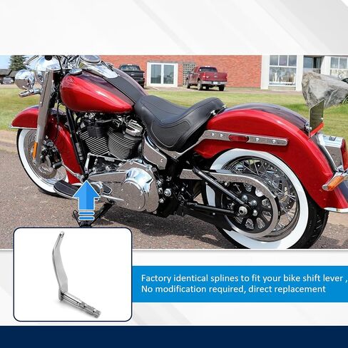 ذراع تحويل عمود ناقل الحركة الممتد من Wsays متوافق مع Harley Softail Street Bob FXBB Fat Boy FLFB/S Heritage Classic FLHC/S Breakout 2018-2025 مع ألواح القدم، كروم in Saudi Arabia