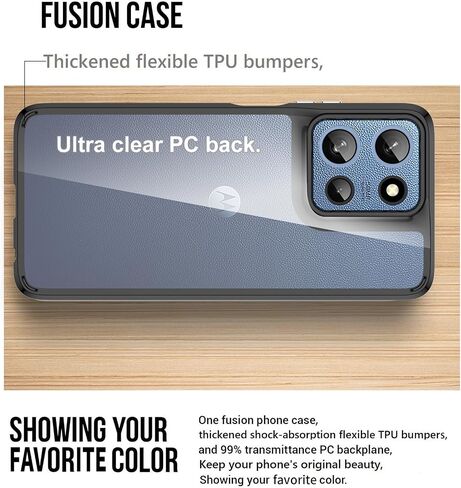 بالنسبة إلى Motorola Moto G-Play-2024 CASE: غطاء هاتف مقاوم للصدمات العسكري مع واقي شاشة زجاجي مقسى ، مصدات مضادة للخلع والمقوّد-CLASS CLEAR in Saudi Arabia