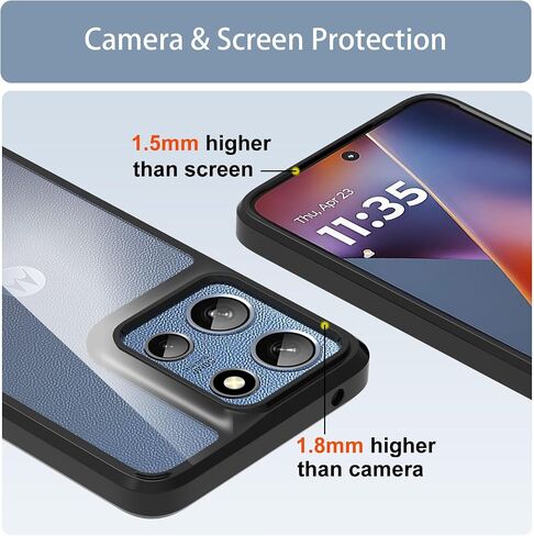 بالنسبة إلى Motorola Moto G-Play-2024 CASE: غطاء هاتف مقاوم للصدمات العسكري مع واقي شاشة زجاجي مقسى ، مصدات مضادة للخلع والمقوّد-CLASS CLEAR in Saudi Arabia
