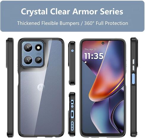 بالنسبة إلى Motorola Moto G-Play-2024 CASE: غطاء هاتف مقاوم للصدمات العسكري مع واقي شاشة زجاجي مقسى ، مصدات مضادة للخلع والمقوّد-CLASS CLEAR in Saudi Arabia