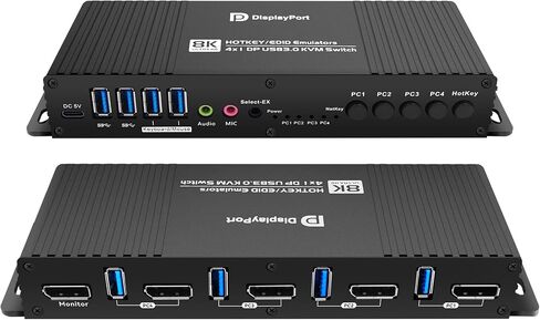 HDMI Switch 4K 120Hz 2 in 1 Out 2 Port Switch 1 شاشات 2 أجهزة الكمبيوتر 2K 144Hz مفاتيح مفاتيح مراقبة HDMI2.1 8K 60Hz Daoistek in Kuwait