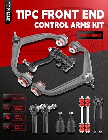 10pc Front End Suspension Kit for 2011-2019 Chevy Silverado GMC Sierra 2500HD 3500HD, Upgrade Polyurethane, 2 Sway Bar Links, 4 Inner & Outer Tie Rods, 2 Lower Ball Joints in Kuwait