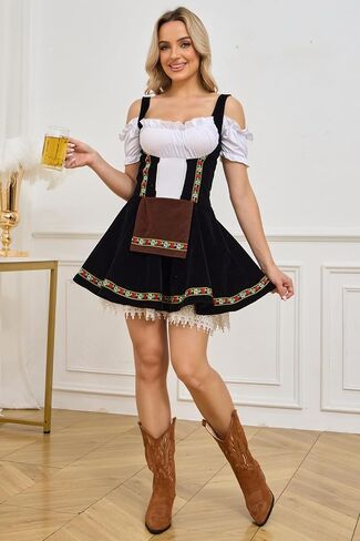 فستان Oktoberfest التنكري للنساء، فستان Dirndl للزي البافاري الألماني التقليدي، مهرجان الهالوين in Saudi Arabia