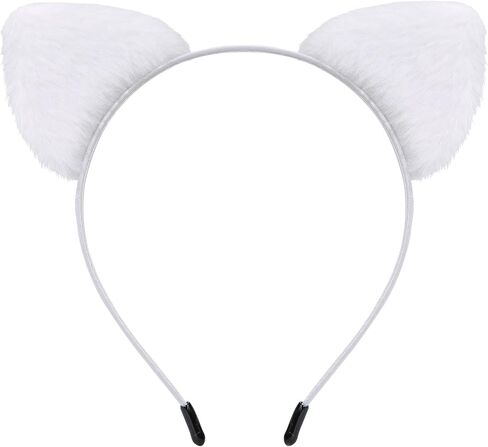 Furry Cat Ears Headband Women, Black Kitty Ear Cat Accessories for Halloween Cat Woman Costume Outfit in Kuwait