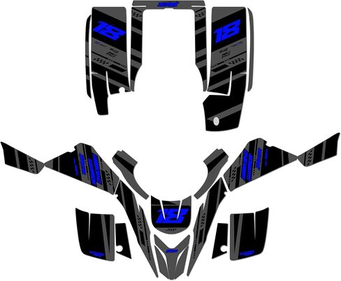 Graphics Kit for Yamaha BLASTER YFS200 (2003-2006) Warrior Series Blue 16 Mil - ATV UTV Custom Racing Graphics Stickers Decals Kit, no-plastics in Saudi Arabia