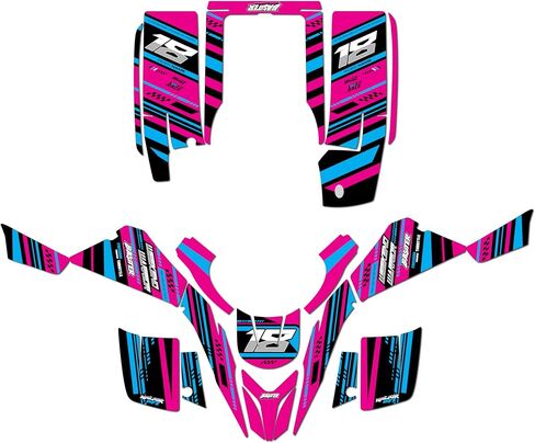 Graphics Kit for Yamaha BLASTER YFS200 (2003-2006) Warrior Series Blue 16 Mil - ATV UTV Custom Racing Graphics Stickers Decals Kit, no-plastics in Saudi Arabia