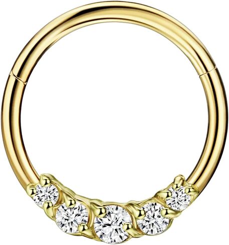 FANSING 316L Surgical Steel Beaded Zircon Piercing Rings for Septum Daith in Saudi Arabia