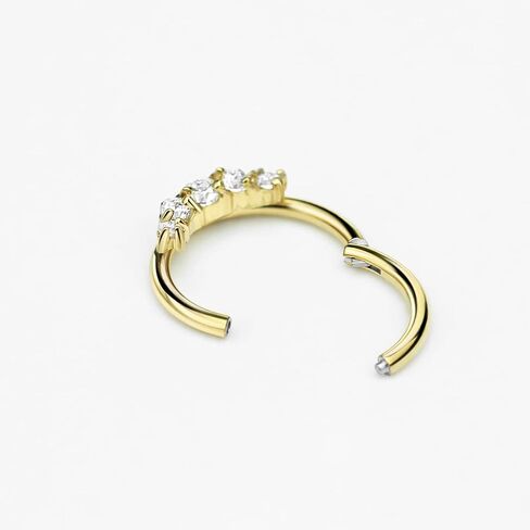 FANSING 316L Surgical Steel Beaded Zircon Piercing Rings for Septum Daith in Saudi Arabia