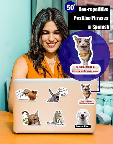 300pcs ملصقات تحفيزية إسبانية للمعلمين والطلاب | شارات التأكيد الإيجابية | اقتباسات ملهمة للمجلات وكتب القصاصات ولوحات الرؤية in Kuwait