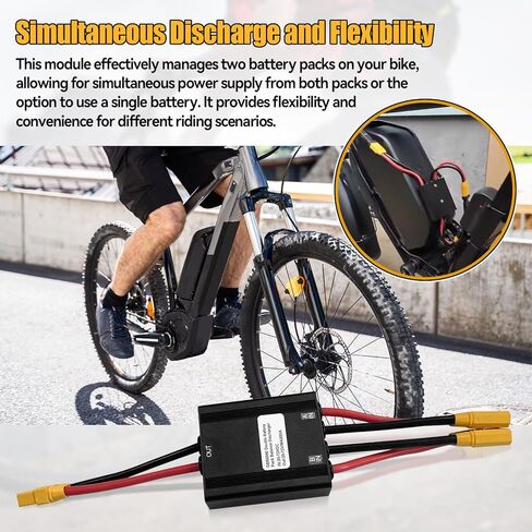 محول تفريغ البطارية المزدوج للدراجة E ، DC 20V-72V DC Dual Batter Back Switch Balancer XT60 لزيادة السعة عن طريق توصيل بطاريتين في وحدة معادلة متوازية (30A) in Kuwait