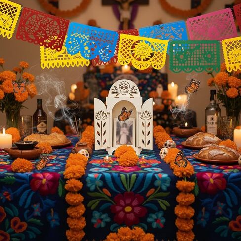 ديكور Dia De Los Muertos، يوم خشبي للمذبح الميت - صندوق ظل صغير Ofrenda، Papel Picado لديكورات Dia De Los Muertos in Saudi Arabia