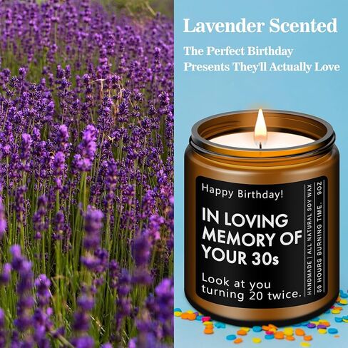 هدايا عيد الميلاد الخمسين لها، هدايا عيد ميلاد عمرها 50 عامًا - هدايا مضحكة وفريدة من نوعها للرجال والنساء المولودين في عام 1975، شمعة معطرة باللافندر، 7 أونصة in Kuwait