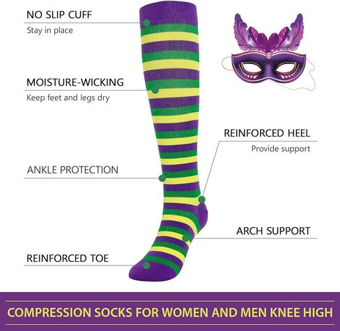 Junely Compression Socks for Women Knee High for Support Nurses Pregnancy Sports Travel Flight Running in Saudi Arabia