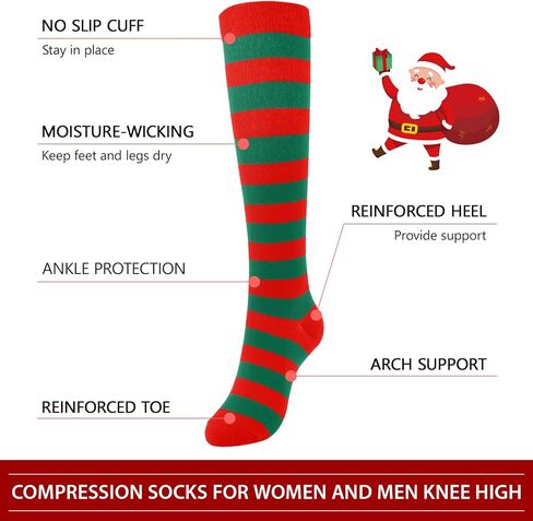 Junely Compression Socks for Women Knee High for Support Nurses Pregnancy Sports Travel Flight Running in Kuwait