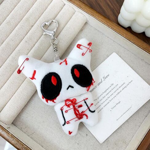 Halloween Horror Plush Keychain Creepy Bloody Doll Keyring Scary Accessories for Backpack Car Pendant in Saudi Arabia