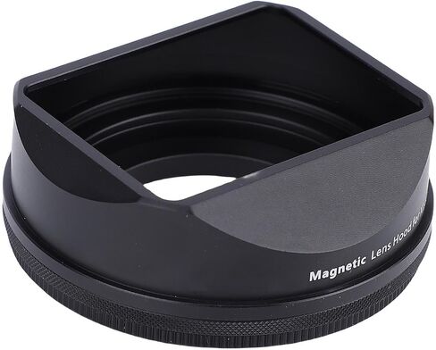 Dpofirs Square Metal Lens Hood, Aviation Grade Aluminum Alloy Magnetic Camera Lens Shade for Fuji X100VI XE5, with Matte Finish Interior for Blocking Light (Silver) in Saudi Arabia