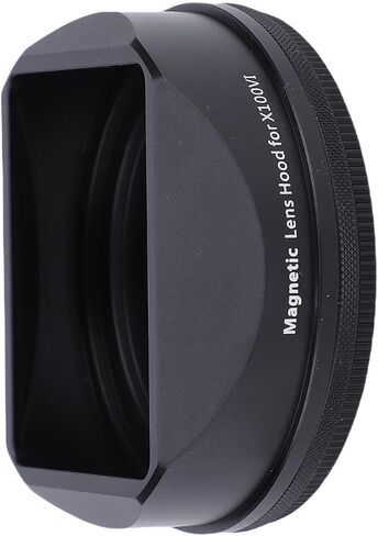 Dpofirs Square Metal Lens Hood, Aviation Grade Aluminum Alloy Magnetic Camera Lens Shade for Fuji X100VI XE5, with Matte Finish Interior for Blocking Light (Silver) in Saudi Arabia