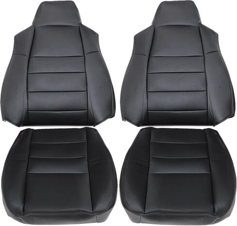 SecosAutoparts Driver & Passenger Bottom & Top & Foam & Armrest Leather Replacement Seat Covers Tan Compatible with Ford Excursion 2002-2005 Compatible with Ford F250 F350 Lariat 2002-2007 in Saudi Arabia