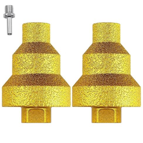 2Pcs Diamond Brazed Step Drill Bits, M10 Thread Beveling Chamfer Step Bits, for Angle Grinder & Electric Drill - Marble Concrete, Tile, Stone, Ceramics (M10) in Kuwait