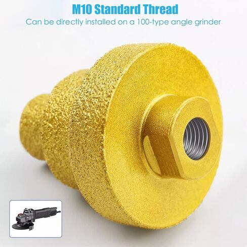 2Pcs Diamond Brazed Step Drill Bits, M10 Thread Beveling Chamfer Step Bits, for Angle Grinder & Electric Drill - Marble Concrete, Tile, Stone, Ceramics (M10) in Kuwait